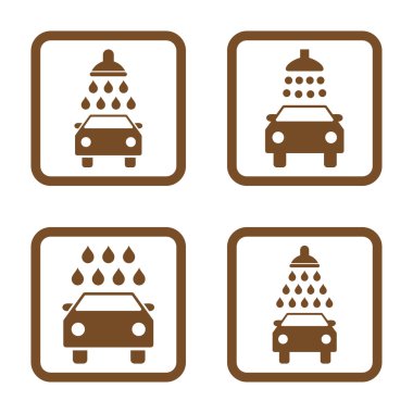 Carwash düz kare vektör simgesi