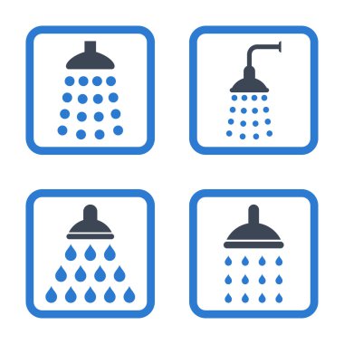 Duş düz kare vektör simgesi