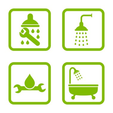 Sıhhi tesisat düz kare vektör simgesi