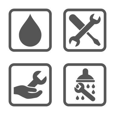 Duş düz kare vektör simgesi