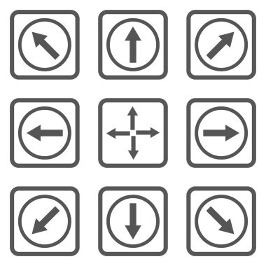 Yön okları düz kare vektör simgesi