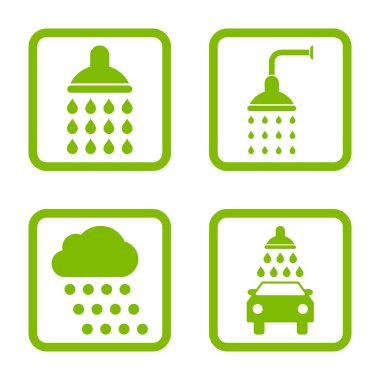 Duş düz kare vektör simgesi