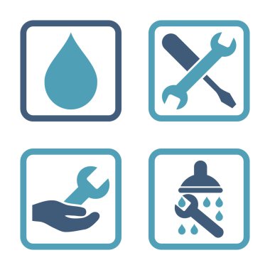 Duş düz kare vektör simgesi