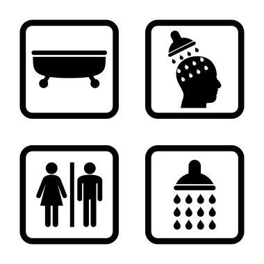 Sıhhi düz kare vektör simgesi