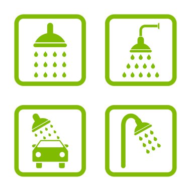 Duş düz kare vektör simgesi