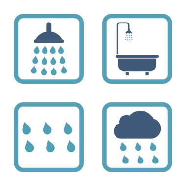 Duş düz kare vektör simgesi