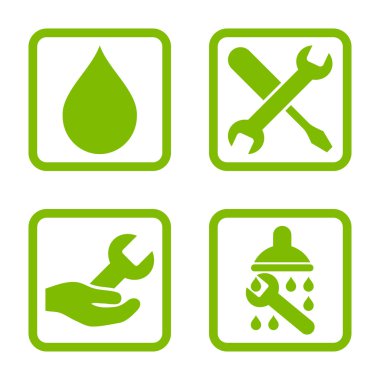 Duş düz kare vektör simgesi