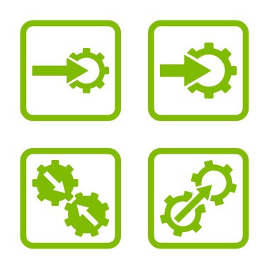 Entegrasyon vites düz kare vektör simgesi