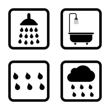 Duş düz kare vektör simgesi