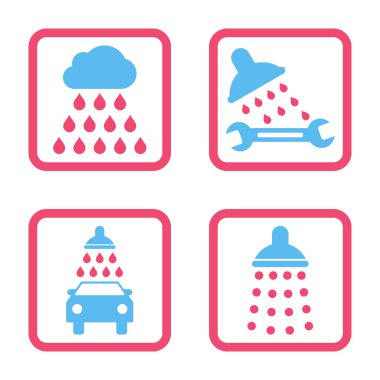 Duş düz kare vektör simgesi