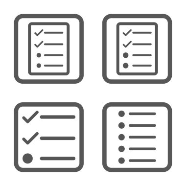 Liste öğeleri düz kare vektör simgesi
