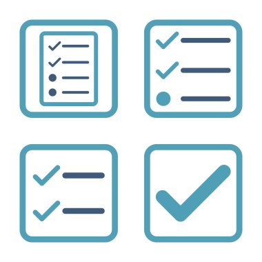 Geçerli düz kare vektör simgesi