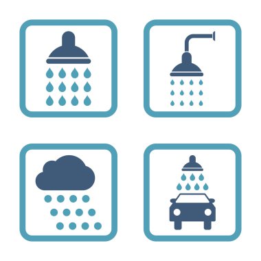 Duş düz kare vektör simgesi