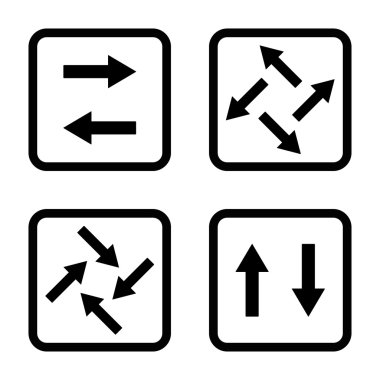 Exchange oklar düz kare vektör simgesi