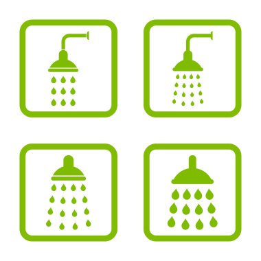 Duş düz kare vektör simgesi