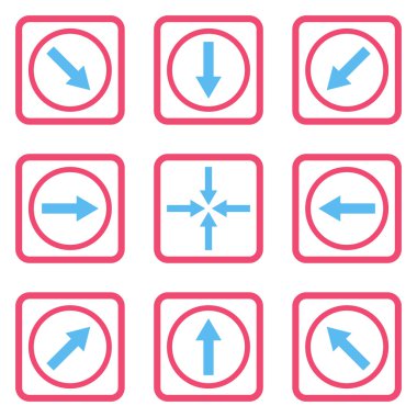 Yön okları düz kare vektör simgesi