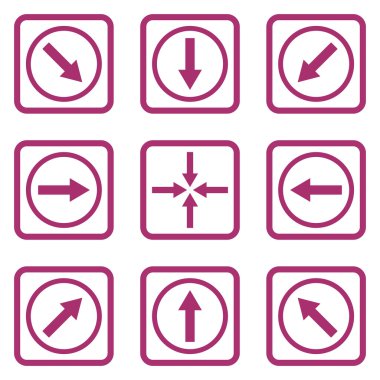 Yön okları düz kare vektör simgesi