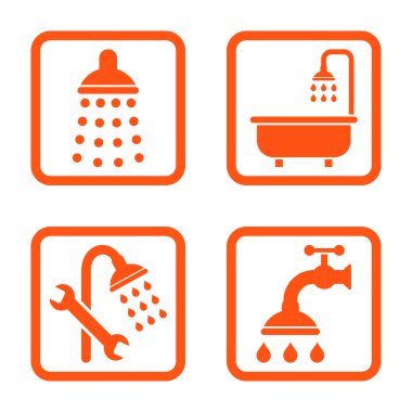 Duş düz kare vektör simgesi