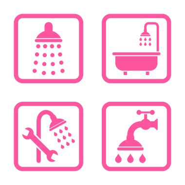 Duş düz kare vektör simgesi