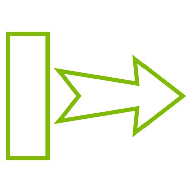 Çekme oku doğru anahat vektör simgesi