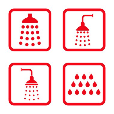 Duş düz kare vektör simgesi