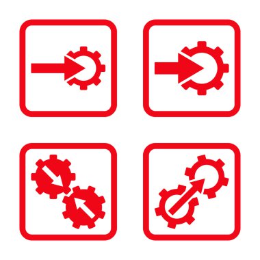 Entegrasyon vites düz kare vektör simgesi