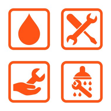 Duş düz kare vektör simgesi