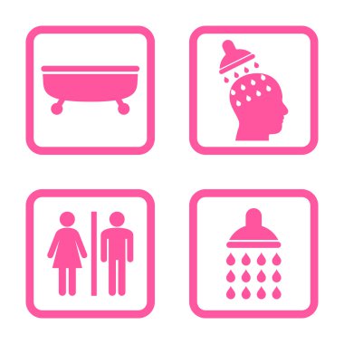 Sıhhi düz kare vektör simgesi