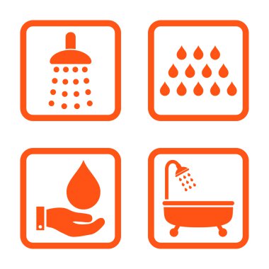 Duş düz kare vektör simgesi