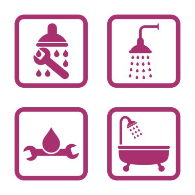 Sıhhi tesisat düz kare vektör simgesi