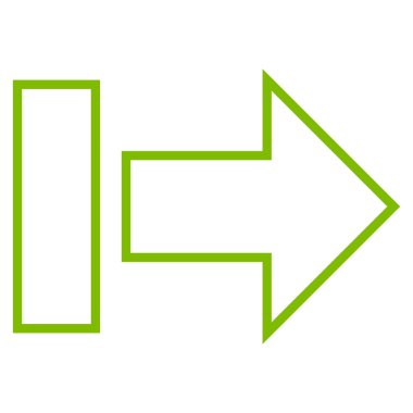 Çekme oku doğru anahat vektör simgesi