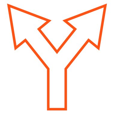 Kavşak ok sol sağ kontur vektör simgesi