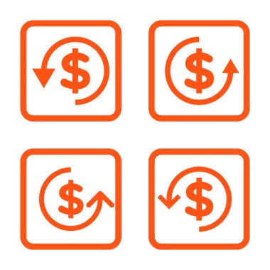 Düz kare vektör simge iade