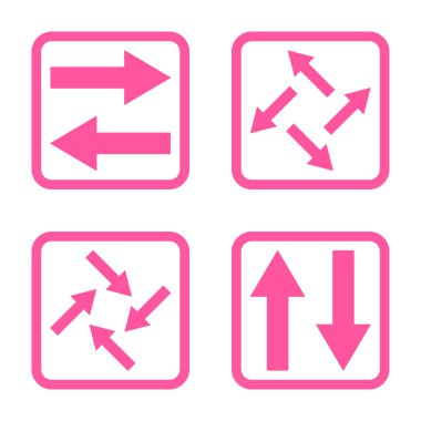 Exchange oklar düz kare vektör simgesi