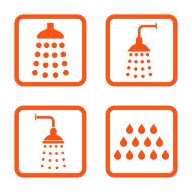 Duş düz kare vektör simgesi