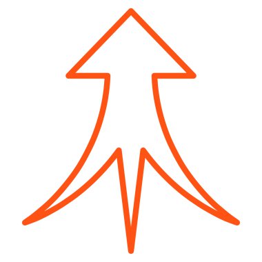 İnce çizgi vektör simge yukarı ok birleştirme