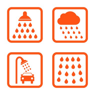 Duş düz kare vektör simgesi