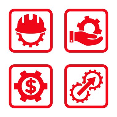 Geliştirme düz kare vektör simgesi