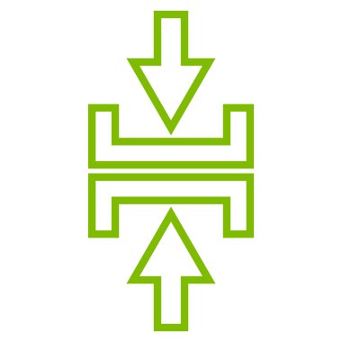 Basınç okları dikey ince çizgi vektör simgesi