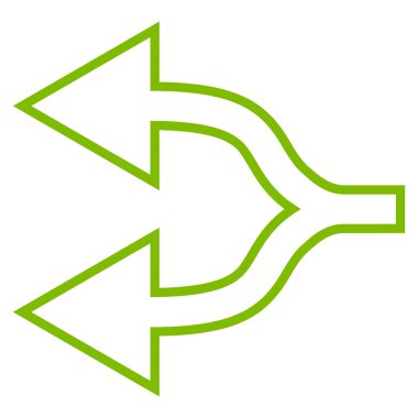 Kavşak ok sol kontur vektör simgesi