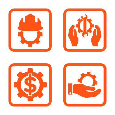 Geliştirme düz kare vektör simgesi