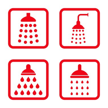 Duş düz kare vektör simgesi