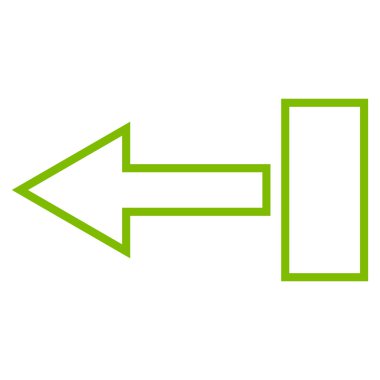 Ok sol anahat vektör simgesi çekin