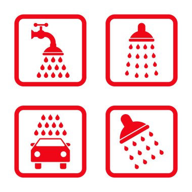 Duş düz kare vektör simgesi