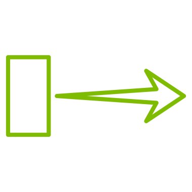 Çekme oku doğru anahat vektör simgesi