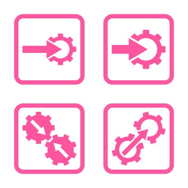 Entegrasyon vites düz kare vektör simgesi