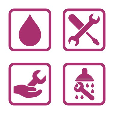 Duş düz kare vektör simgesi