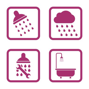 Duş düz kare vektör simgesi