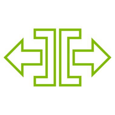 Yatay anahat vektör simgesini genişletin