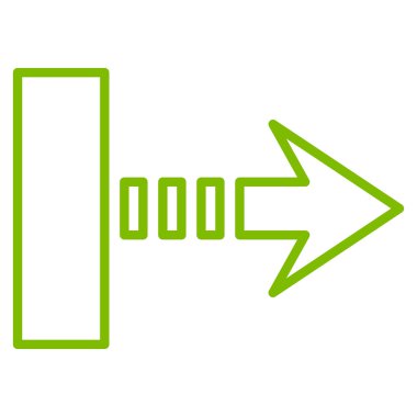 Çekme oku sağ kontur vektör simgesi